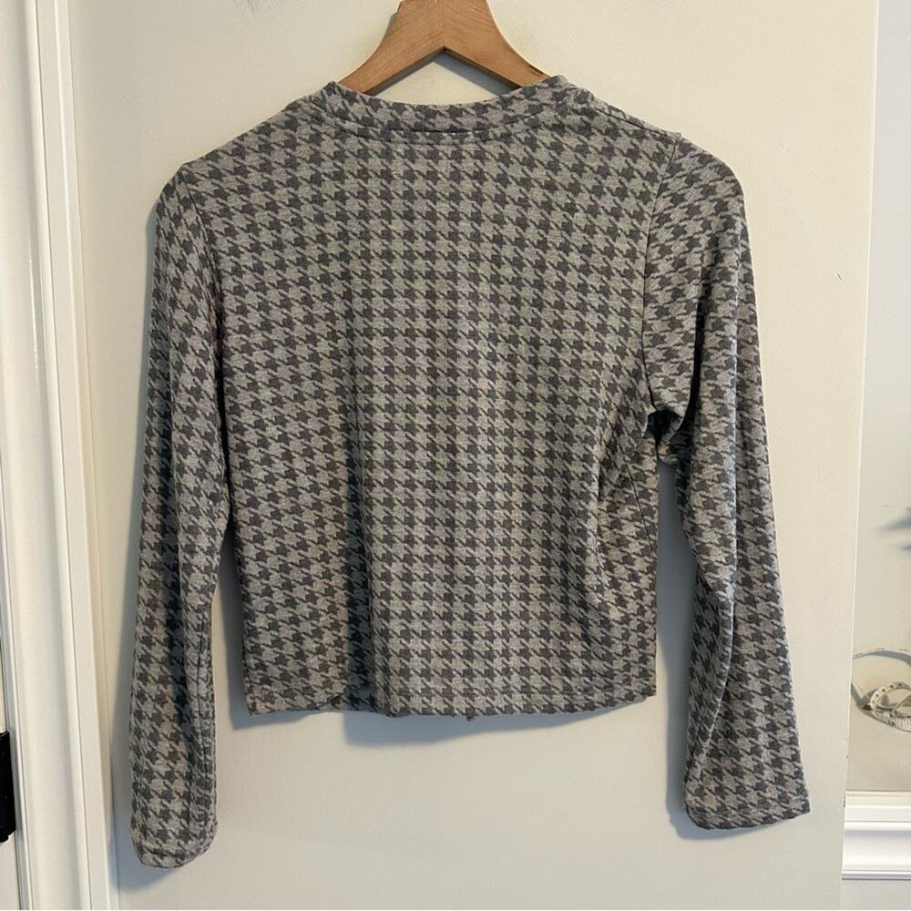 NWT Sundry Gray Houndstooth Cardigan Sweater 0 XS - Picture 5 of 8